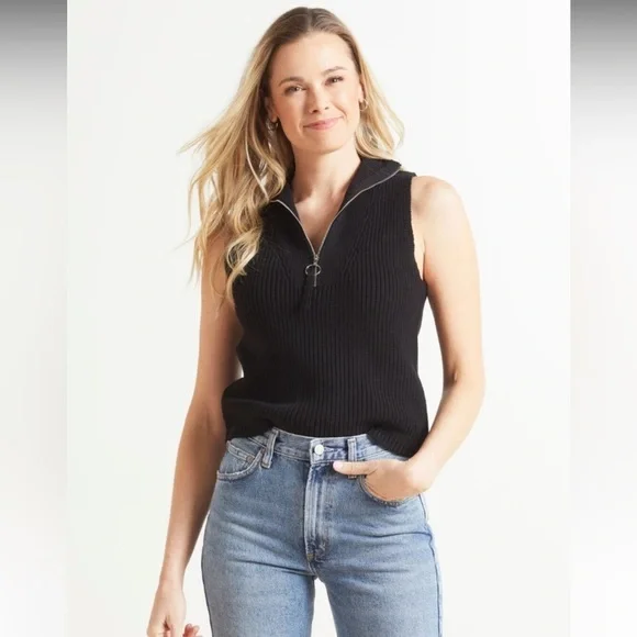 525 America Sweaters 525 America Sleeveless Half Zip Sweater